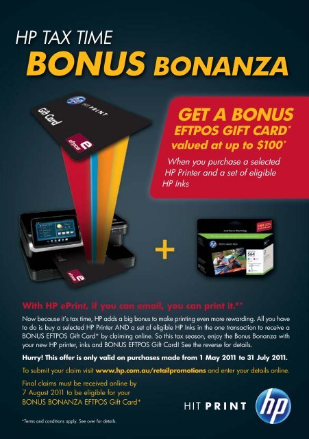 GET A BONUS EFTPOS GIFT CARD* valued at up to $100