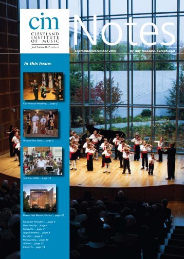 In this Issue: - Cleveland Institute of Music