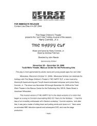 Harry Connick, Jr.'s The Happy Elf Announcement - First Stage