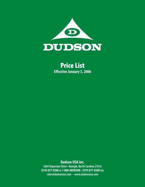 Price List - Dudson USA
