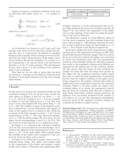 Combined evolution of level sets and b-spline curves for imaging