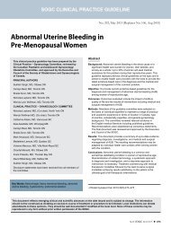 Abnormal Uterine Bleeding in Pre-Menopausal Women - JOGC