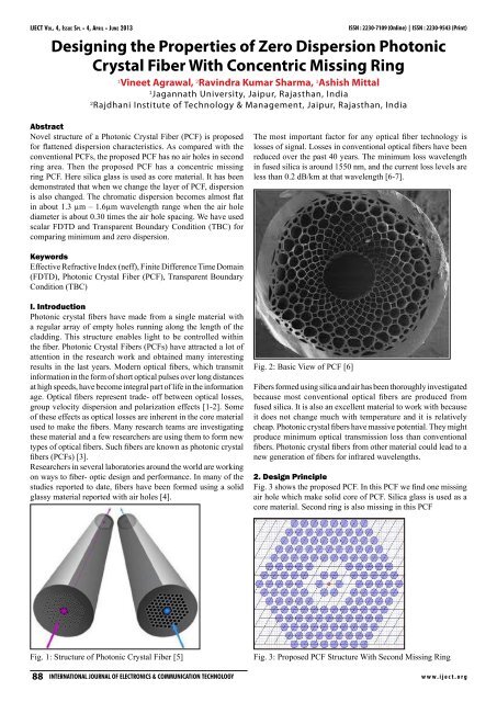 Designing the Properties of Zero Dispersion Photonic Crystal ... - iject