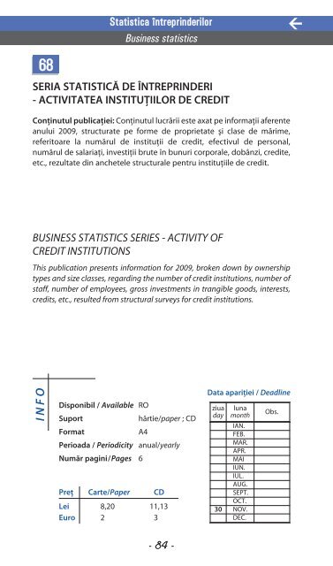 contact - Institutul National de Statistica