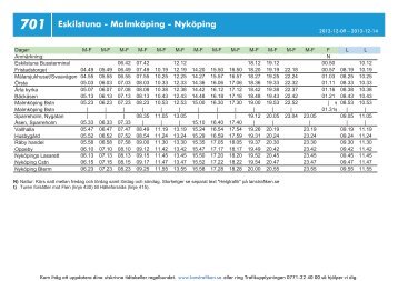 701 Eskilstuna - MalmkÃ¶ping - NykÃ¶ping