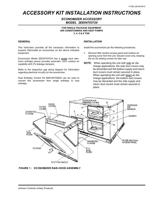 ACCESSORY KIT INSTALLATION INSTRUCTIONS - UPGNet