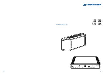 Sennheiser SI 1015 IR modulator & SZI 1015 ... - Canford Audio