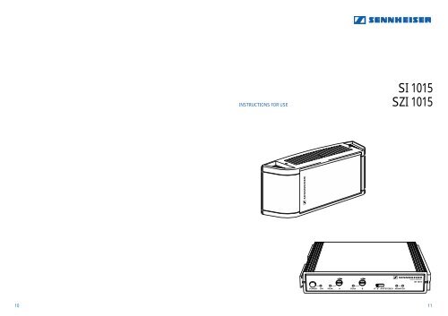 Sennheiser SI 1015 IR modulator & SZI 1015 ... - Canford Audio