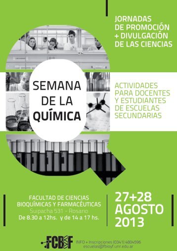 27+28 AGOSTO 2013 - Facultad de Ciencias BioquÃ­micas y ...