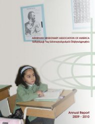 Annual Report 2009 - Armenian Missionary Association of America