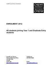 Year 1 enrolment booklet - Cardiff Law School - Cardiff University