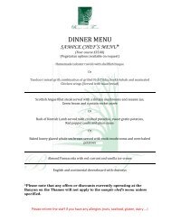 DINNER MENU - Hotel Rafayel