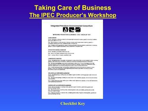 "Taking Care of Business" - The IPEC Producer's Workshop