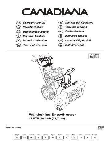 Walkbehind Snowthrower - Canadiana