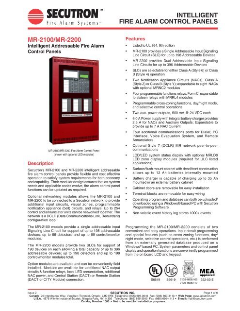 Intelligent Fire Alarm Control Panels Mr Secutron