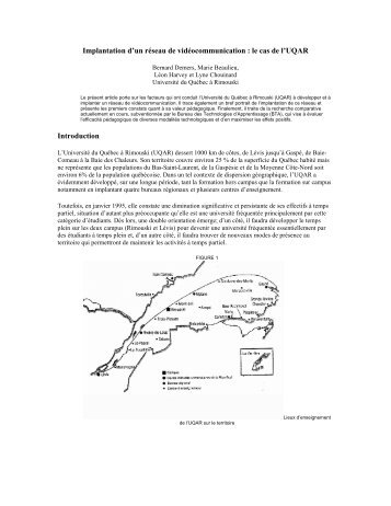 Implantation d'un réseau de vidéocommunication : le cas de l'UQAR ...