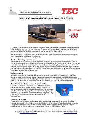 BASCULAS PARA CAMIONES CARDINAL SERIES EPR - Tec