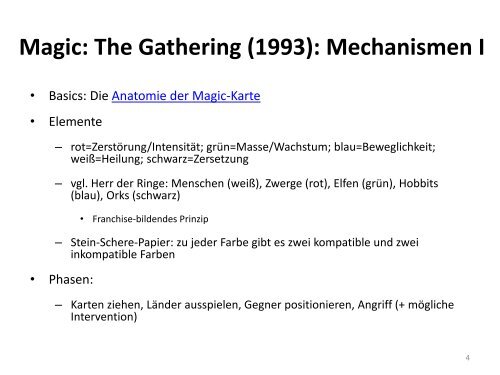Magic: The Gathering - Medienwissenschaft Universität Bayreuth