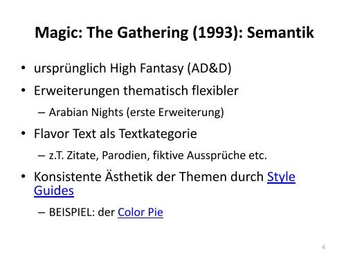 Magic: The Gathering - Medienwissenschaft Universität Bayreuth
