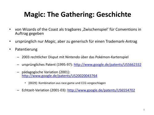 Magic: The Gathering - Medienwissenschaft Universität Bayreuth