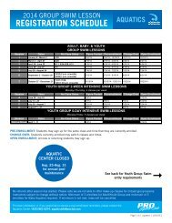 Swim Lessons Registration Timeline - PRO Sports Club