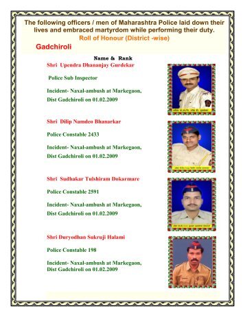 Martyrs & Heroes - Maharashtra Police