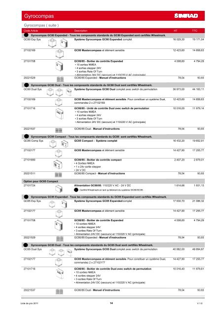 tarif_SIMRAD_PRO_201.. - MC Technologies