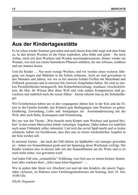 Gemeindebrief der Evangelischen Kirchengemeinde Vorgebirge ...