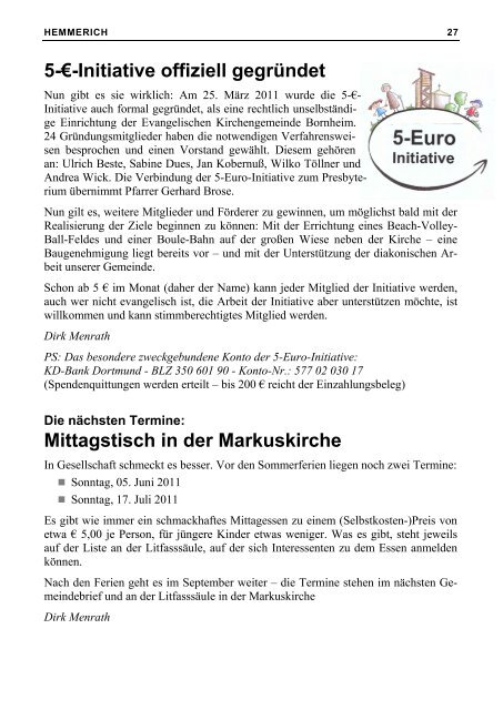 Gemeindebrief der Evangelischen Kirchengemeinde Vorgebirge ...