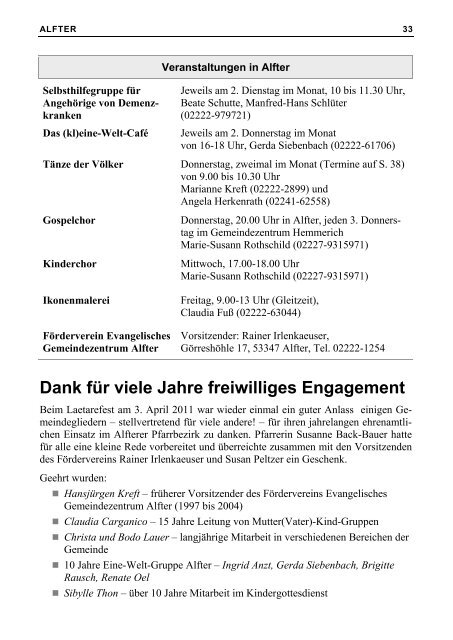 Gemeindebrief der Evangelischen Kirchengemeinde Vorgebirge ...