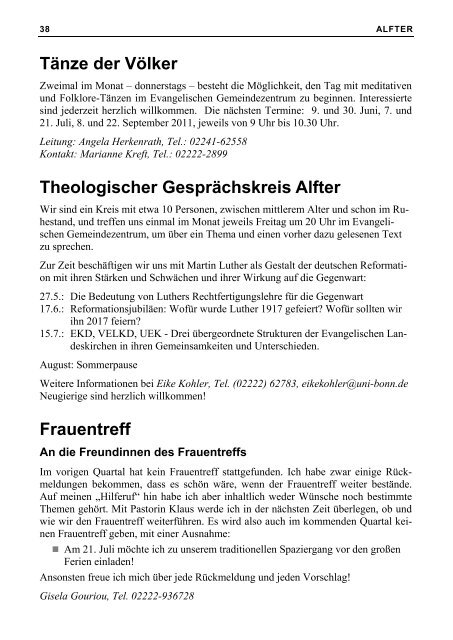 Gemeindebrief der Evangelischen Kirchengemeinde Vorgebirge ...