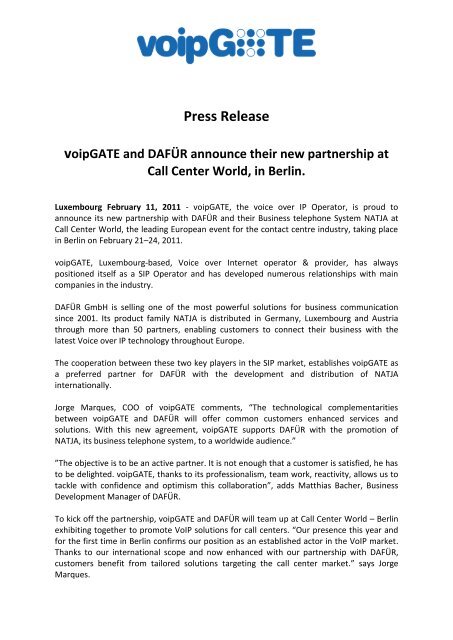 Press Release - Call Center World, Management Circle AG