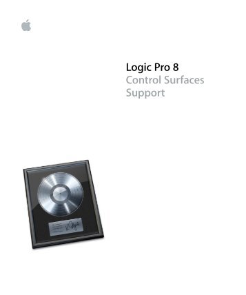 Logic Pro 8 Control Surfaces Support - Support - Apple