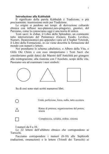 Introduzione Alla Kabbalah - Associazione Culturale Internazionale ...