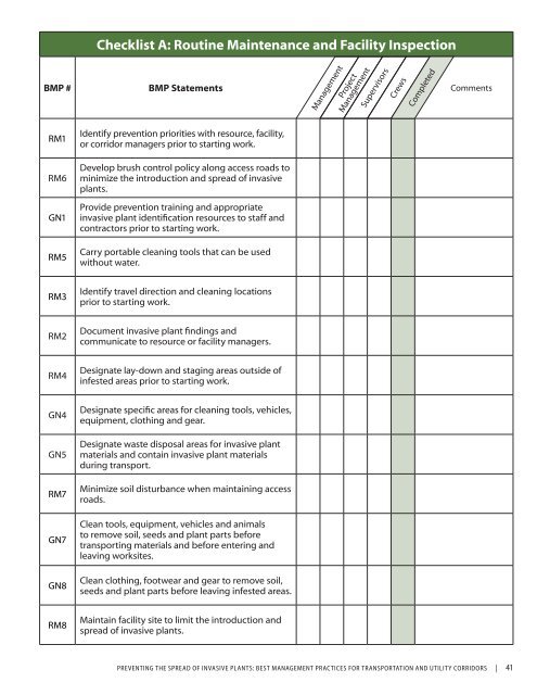 Checklist A Routine Maintenance And Facility Inspection Cal Ipc