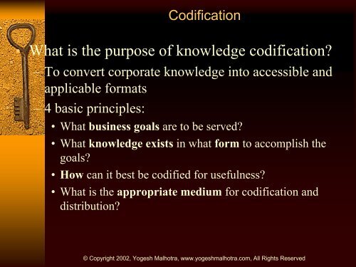Knowledge Codification and Coordination