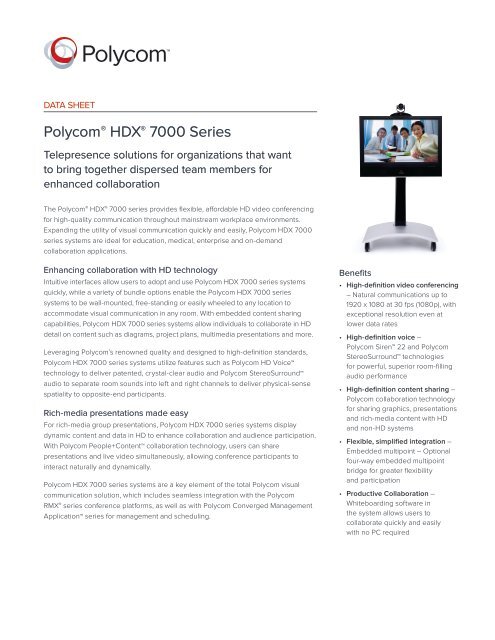 Polycom HDX 7000 Data Sheet