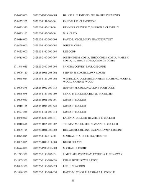 SCHEDULE âBâ - Pensacola Beach Tax Suit