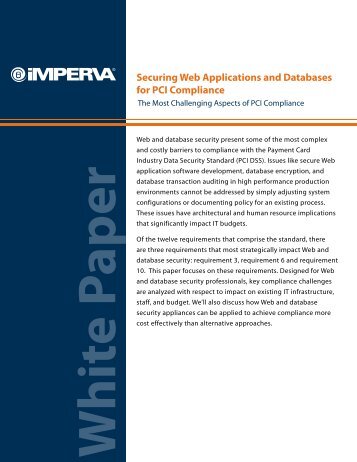 Securing Web Applications and Databases for PCI Compliance - WIT