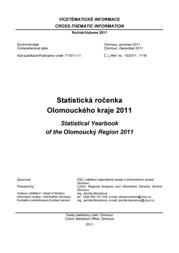 Statistická ročenka Olomouckého kraje 2011 - Český statistický úřad