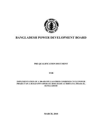 BANGLADESH POWER DEVELOPMENT BOARD - BPDB