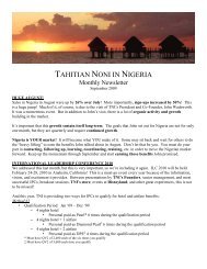 TAHITIAN NONI IN NIGERIA