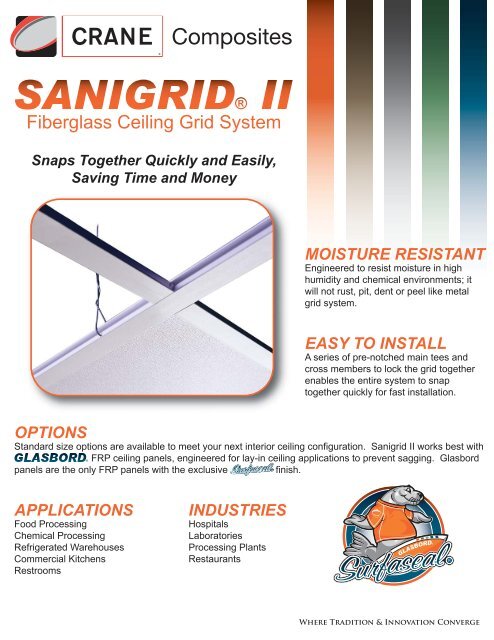 Fiberglass Ceiling Grid System Crane Composites