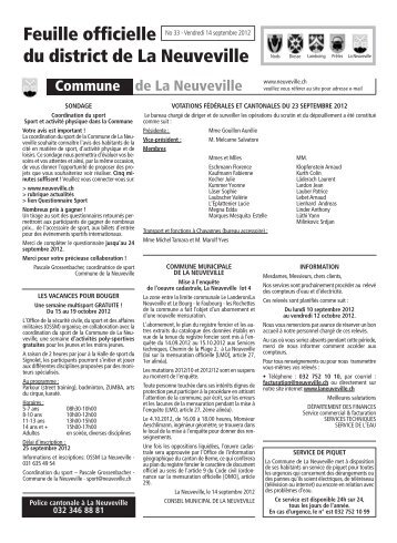 No 32 - 14 septembre - Imprimerie du Courrier, La Neuveville