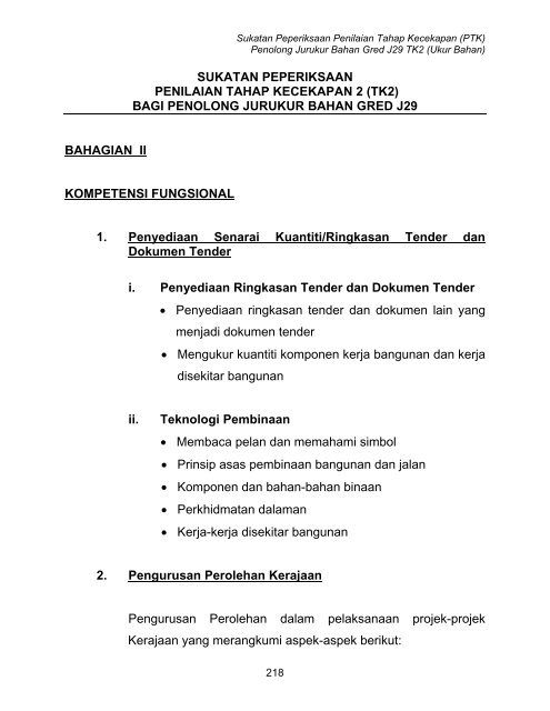 SUKATAN PEPERIKSAAN PENILAIAN TAHAP KECEKAPAN 2 (TK2 ...