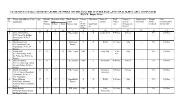 statement of selected beneficiaries of pmegp for ... - Sonitpur District