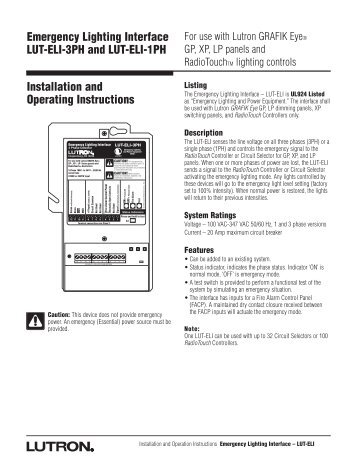 031-224 LUT-ELI-1PH/3PH - Lutron