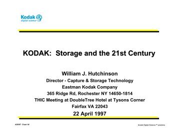 KODAK: Storage and the 21st Century - THIC