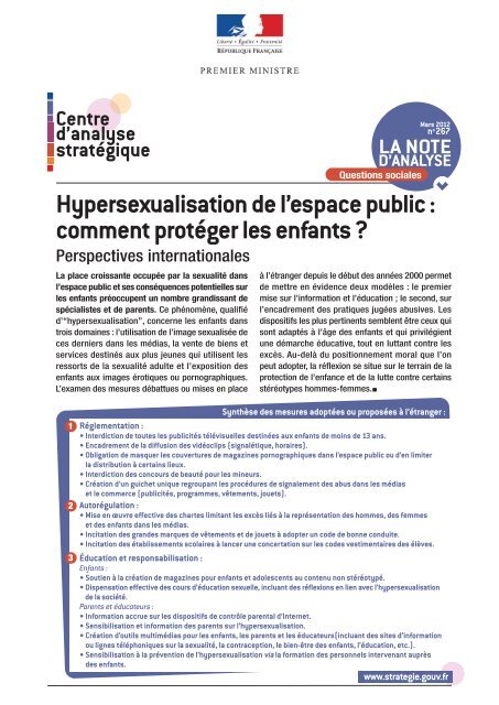 Hypersexualisation de l'espace public : comment protÃ©ger les enfants?