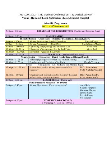 TMC-DAC 2012 – TMC National Conference on “The Difficult Airway ...